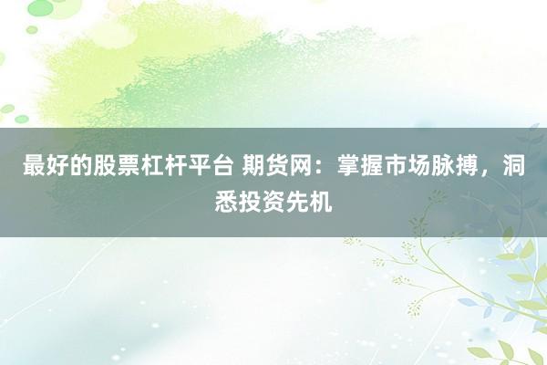 最好的股票杠杆平台 期货网：掌握市场脉搏，洞悉投资先机