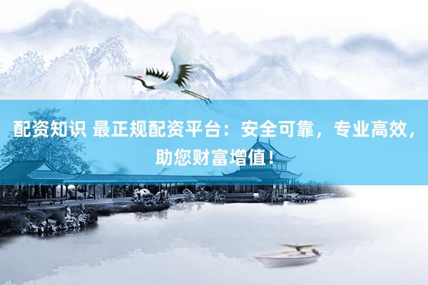 配资知识 最正规配资平台：安全可靠，专业高效，助您财富增值！