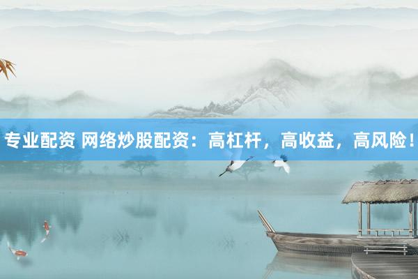 专业配资 网络炒股配资：高杠杆，高收益，高风险！