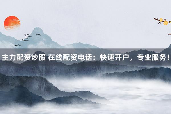 主力配资炒股 在线配资电话：快速开户，专业服务！