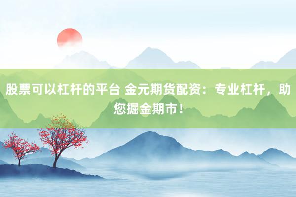 股票可以杠杆的平台 金元期货配资：专业杠杆，助您掘金期市！