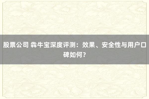 股票公司 犇牛宝深度评测：效果、安全性与用户口碑如何？
