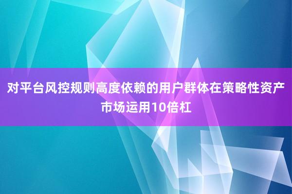 对平台风控规则高度依赖的用户群体在策略性资产市场运用10倍杠