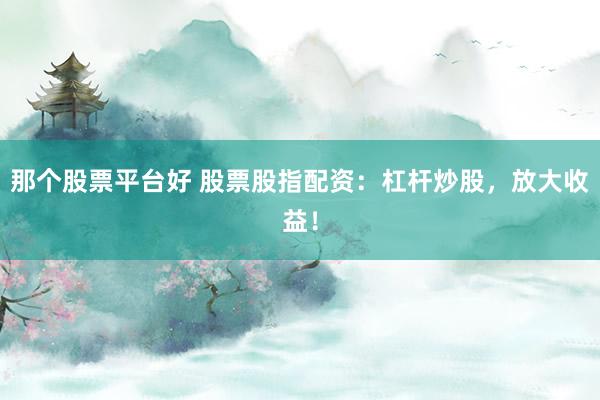那个股票平台好 股票股指配资：杠杆炒股，放大收益！
